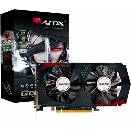 Видеокарта AFOX Geforce GTX1050 4GB GDDR5 128Bit  DVI/HDMI/DP LP Dual Fan (AF1050-4096D5H4-V2)