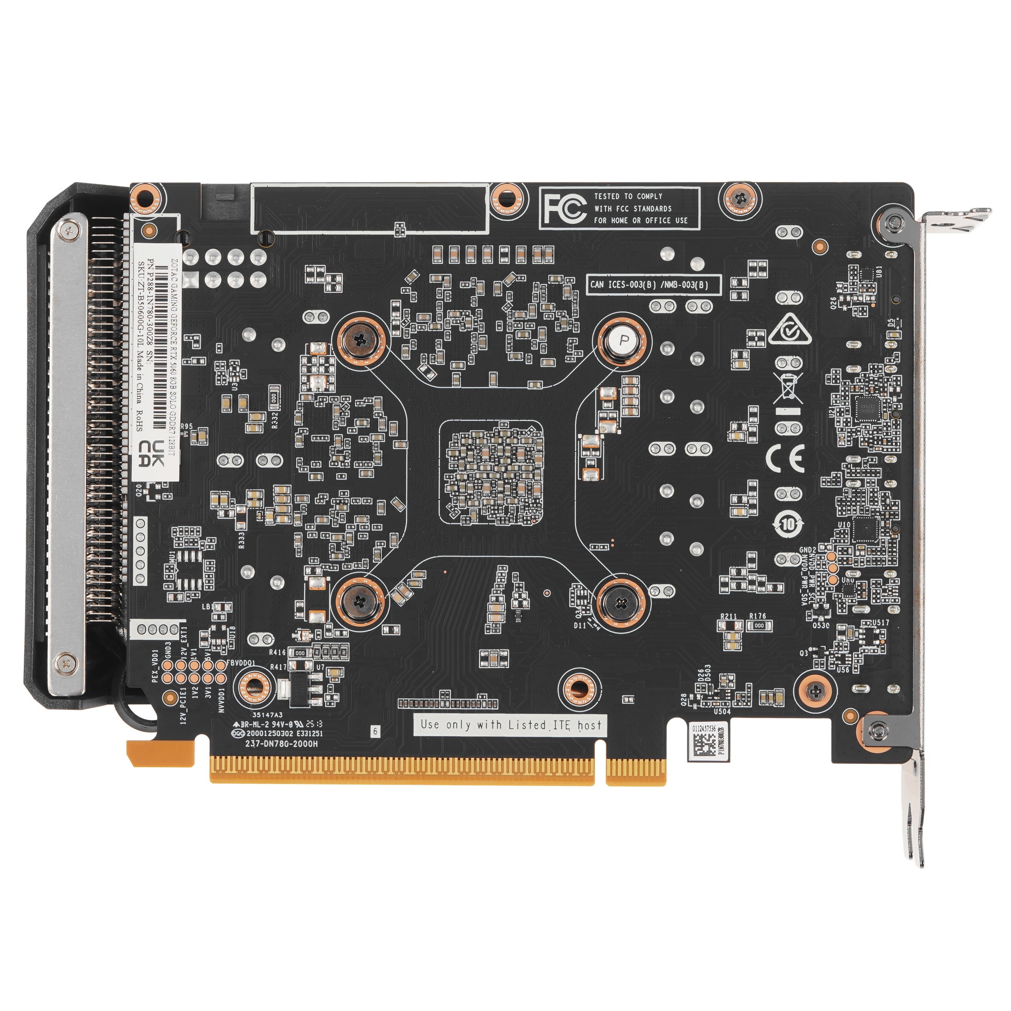 Видеокарта Zotac RTX5060 SOLO 8GB GDDR7 128bit 3xDP HDMI 1FAN LITE PACK