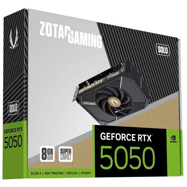Видеокарта Zotac PCI-E 5.0 RTX 5050 SOLO 8GB NVIDIA GeForce RTX 5050 8Gb 128bit GDDR6 2572/20000 HDM
