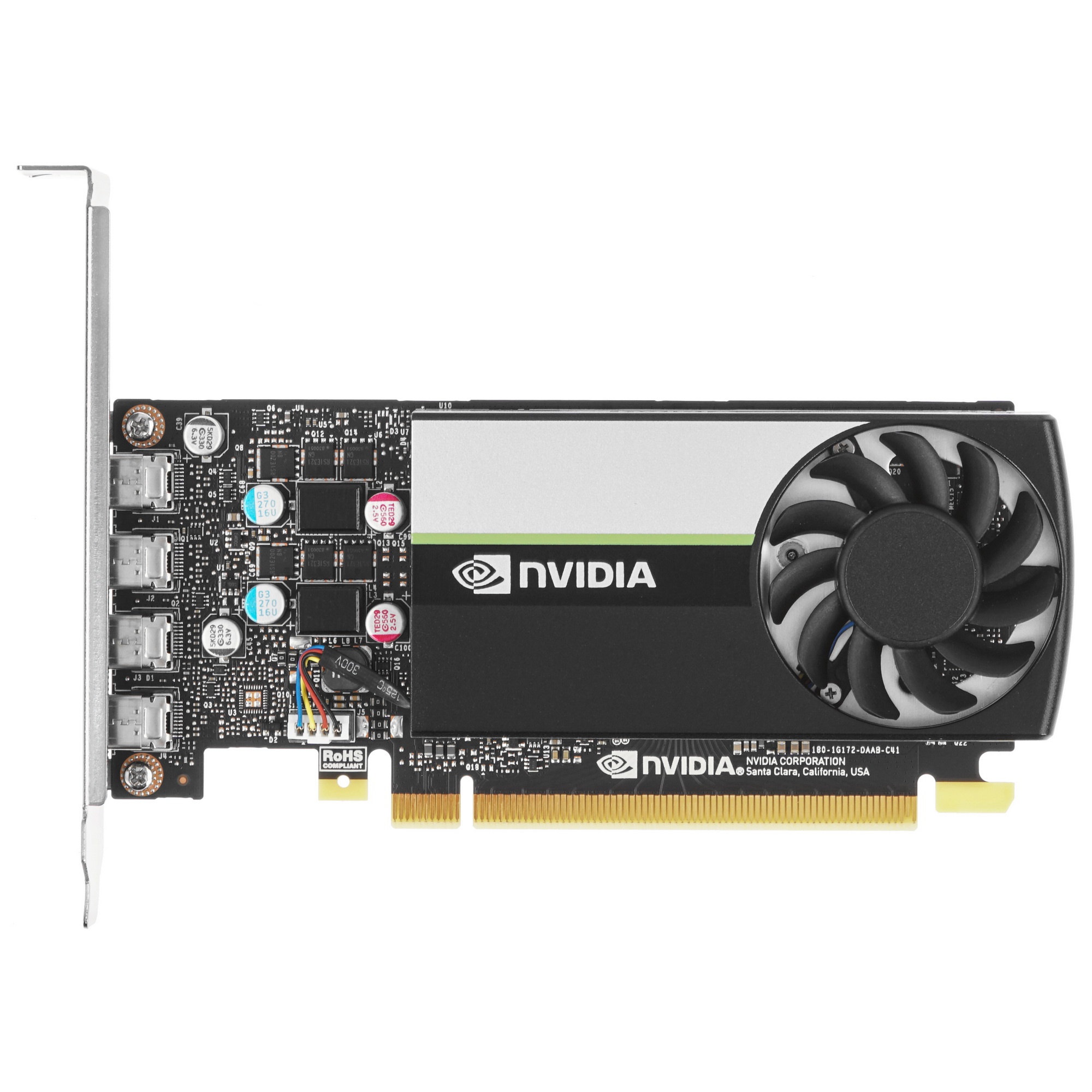 Видеокарта PNY GPU NVIDIA VCNT1000-8GB-SB PCI-Express 3.0 x16, LP8 GB GDDR6 128-bit, 4x Mini DP 1.4,