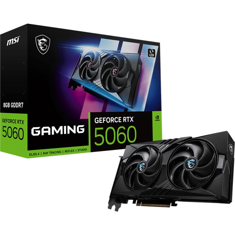 Видеокарта MSI RTX 5060 8G SHADOW 2X/RTX 5060, HDMI, DP*3, 8G, D7
