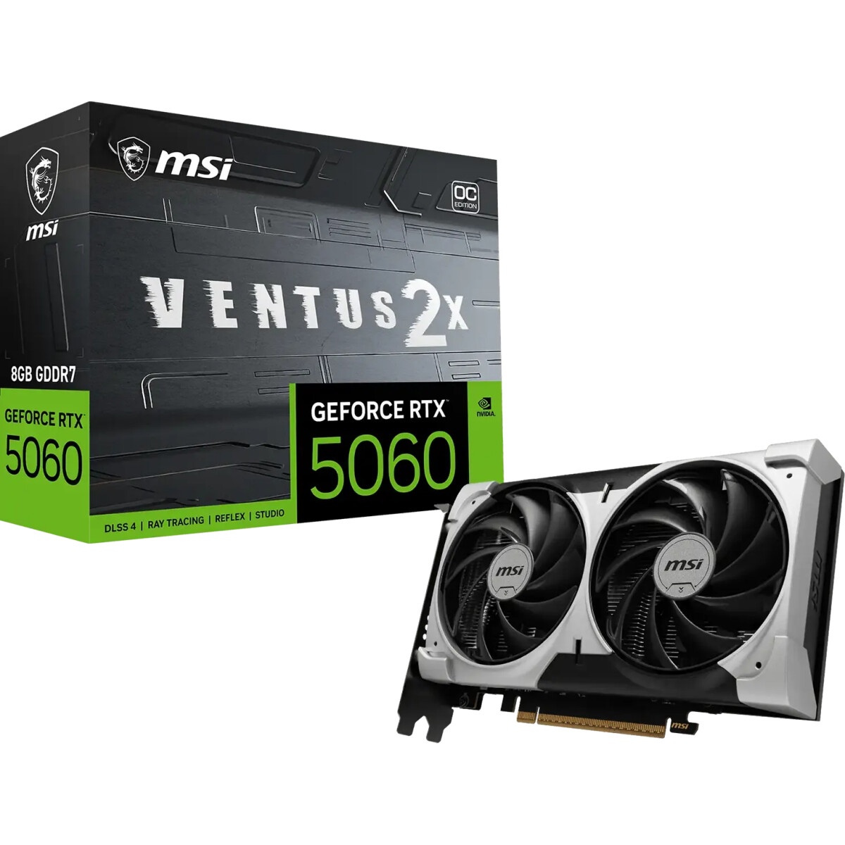 Видеокарта MSI RTX 5060 8G SHADOW 2X/RTX 5060, HDMI, DP*3, 8G, D7