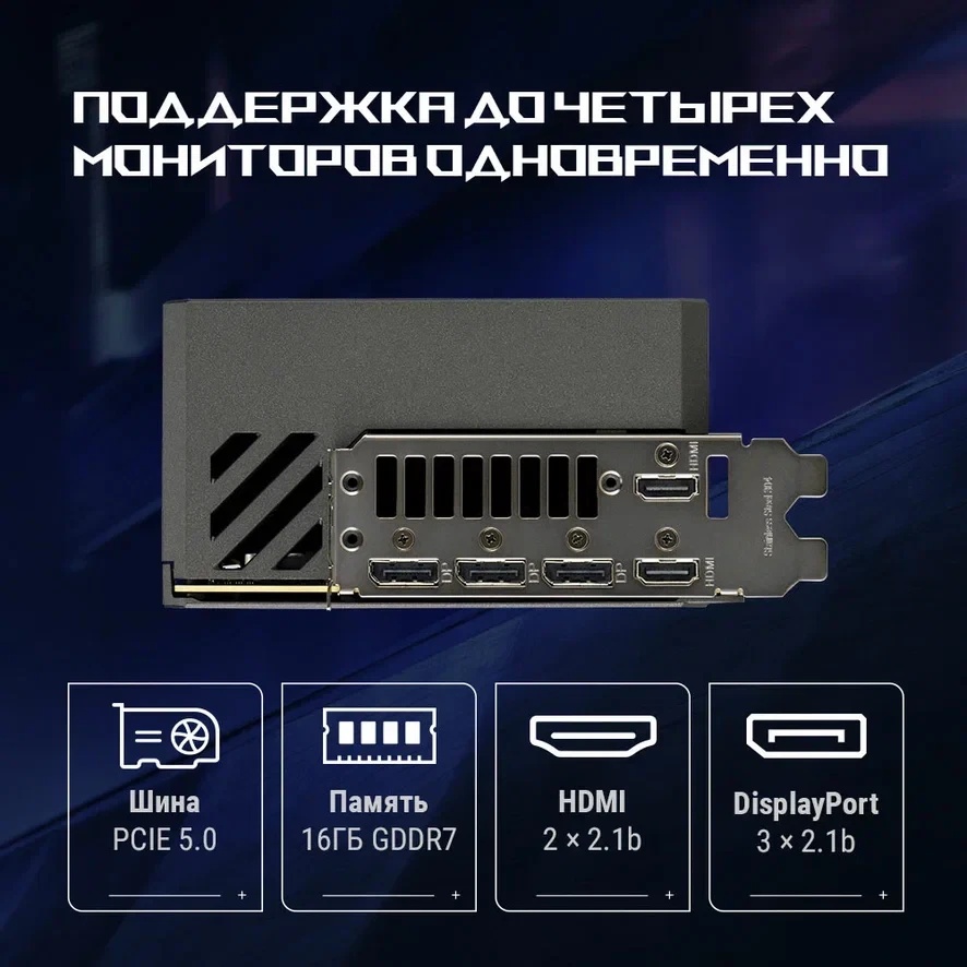 Видеокарта Asus ROG Astral GeForce RTX 5080 16GB GDDR7 ROG-ASTRAL-RTX5080-16G-GAMING (90YV0LV1-M0NA0