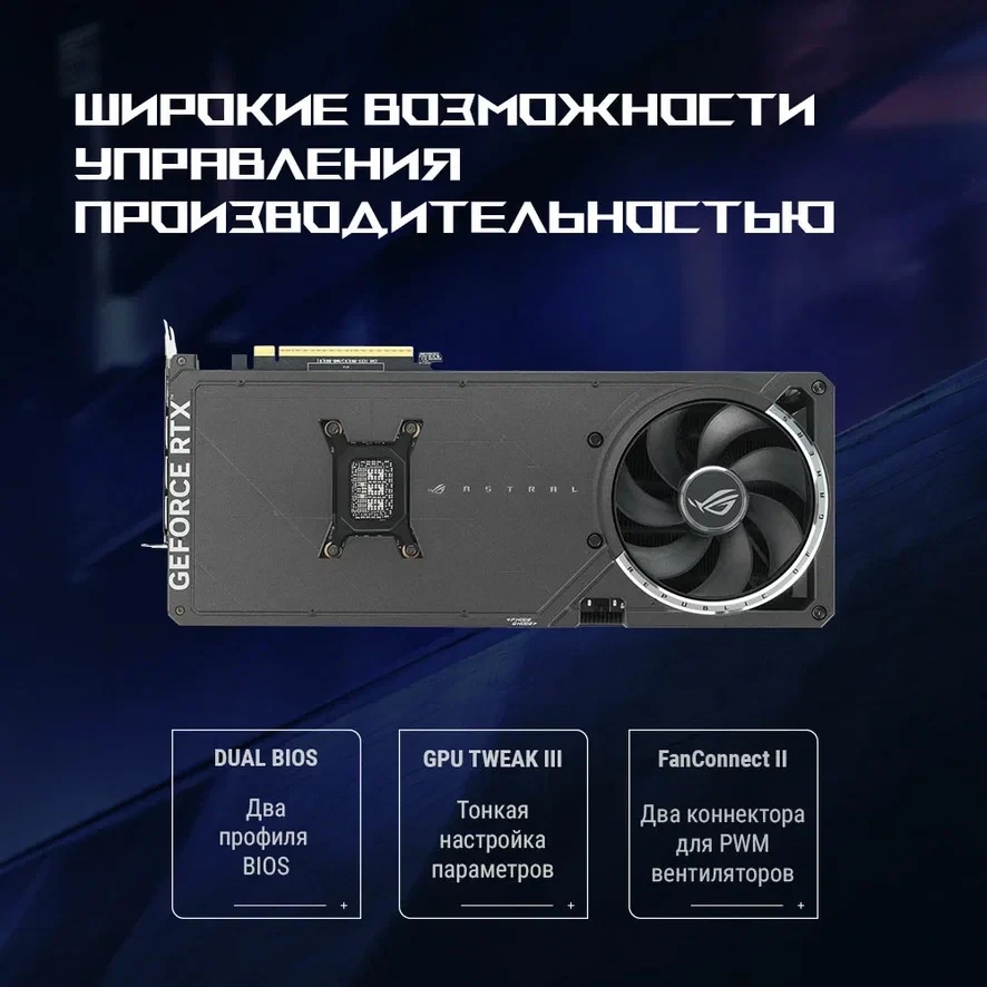 Видеокарта Asus ROG Astral GeForce RTX 5080 16GB GDDR7 ROG-ASTRAL-RTX5080-16G-GAMING (90YV0LV1-M0NA0