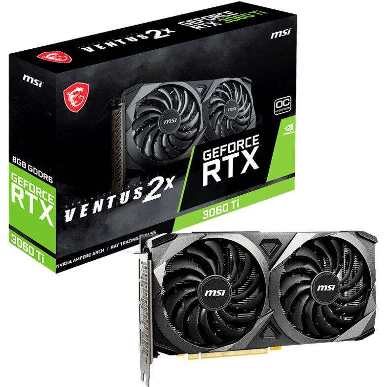Видеокарта MSI RTX3060Ti VENTUS 2X 8G OCV1 LHR GDDR6 1695/14000 HDMIx1 DPx3 HDCP