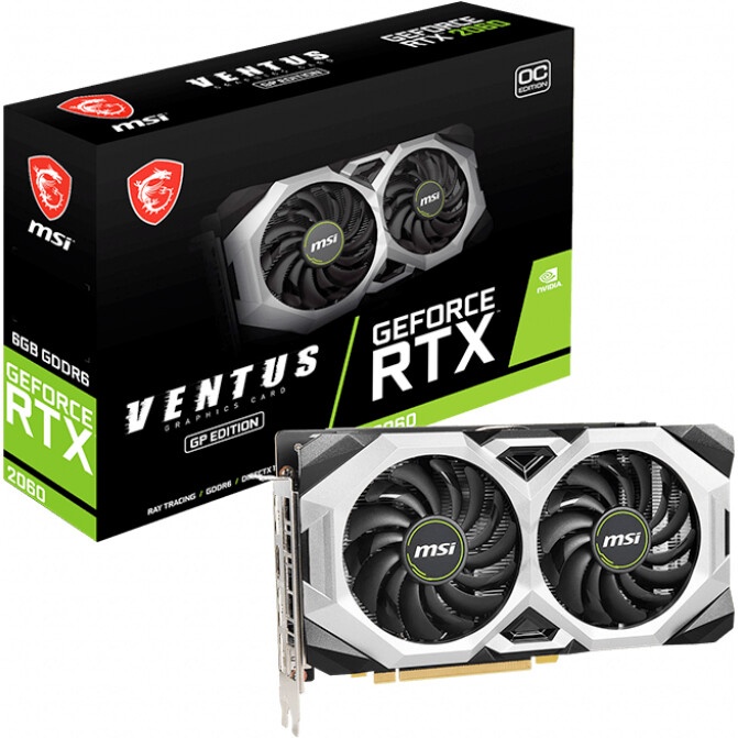 Видеокарта MSI RTX2060 VENTUS GP OC 6GB GDDR6 1710/14000 HDMIx1 DPx3 HDCP