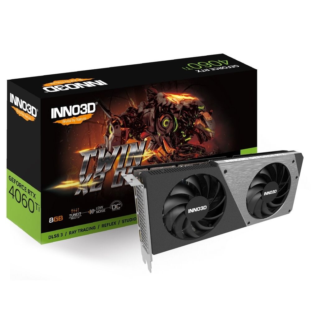 Видеокарта RTX4060Ti 8GB TWIN X2 OC GDDR6 128-bit DPx3 HDMI 2FAN RTL