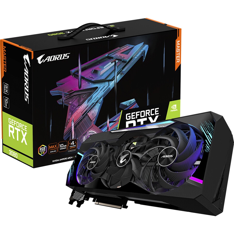 Видеокарта Gigabyte GV-N3080AORUS M-10GD 3.0 LHR