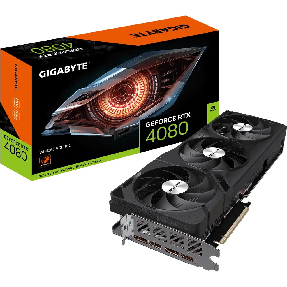 Видеокарта Gigabyte RTX4080 GAMING 16GB WINDFORCE GDDR6X 256-bit DPx3 HDMI