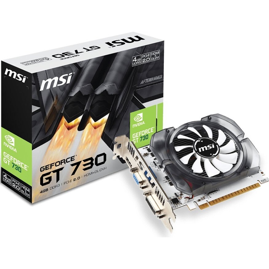 Видеокарта MSI PCI-E N730-4GD3V2 nVidia GeForce GT 730 4096Mb 128bit DDR3 700/1000 DVIx1/HDMIx1/CRTx