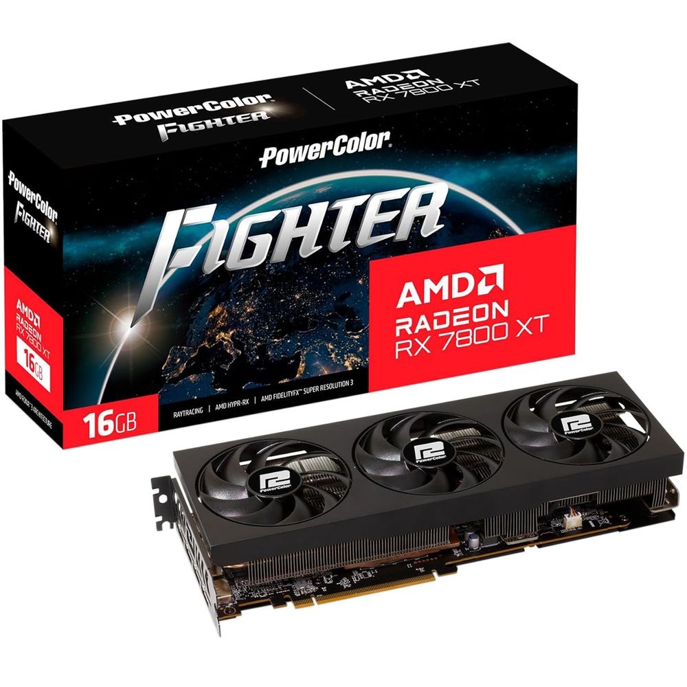 Видеокарта PowerColor PCI-E 4.0 RX7800XT 16G-F/OC AMD Radeon RX 7800XT 16384Mb 256 GDDR6 2169/19500