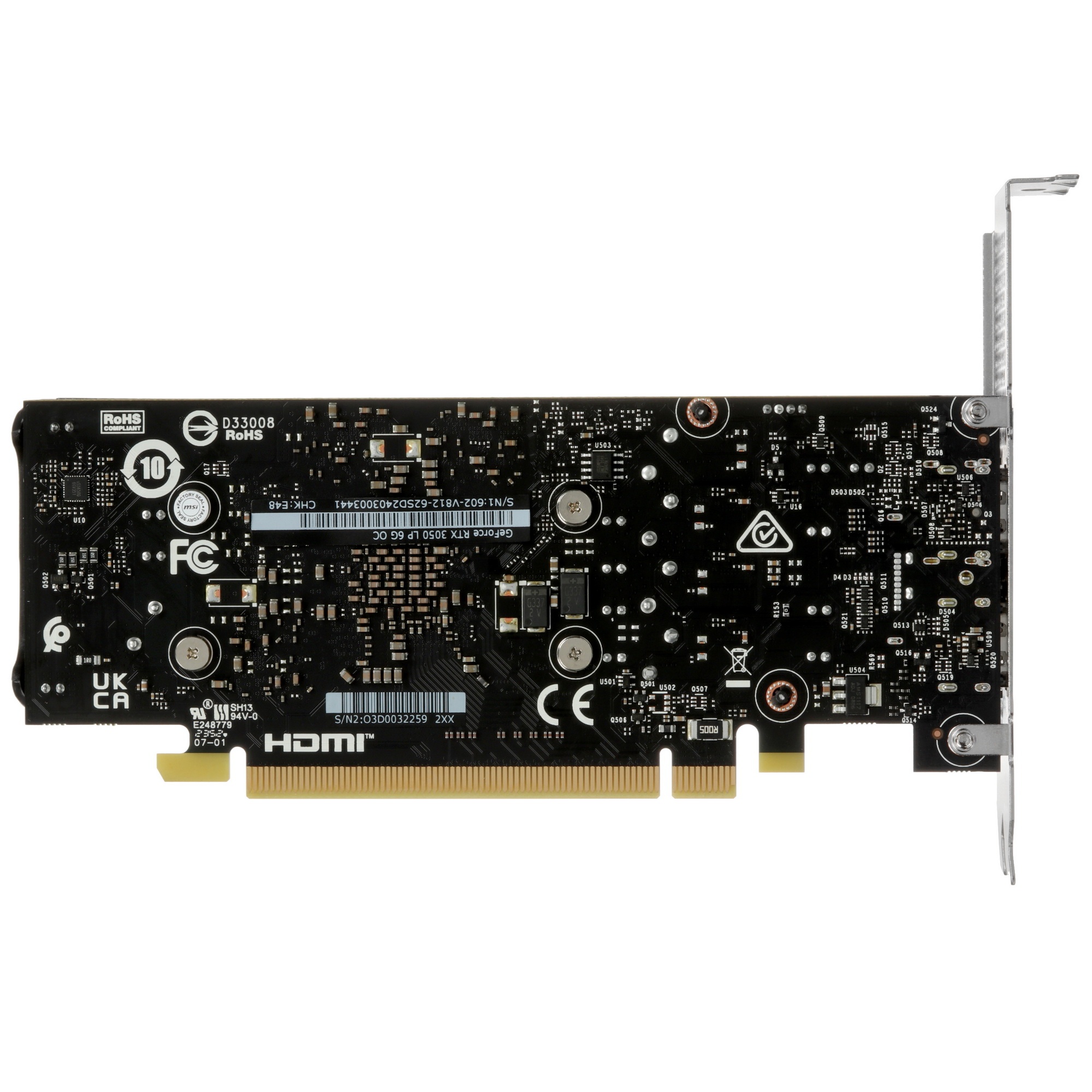 Видеокарта MSI RTX3050 LP E OC 6GB GDDR6 96bit DP 2xHDMI 2FAN RTL