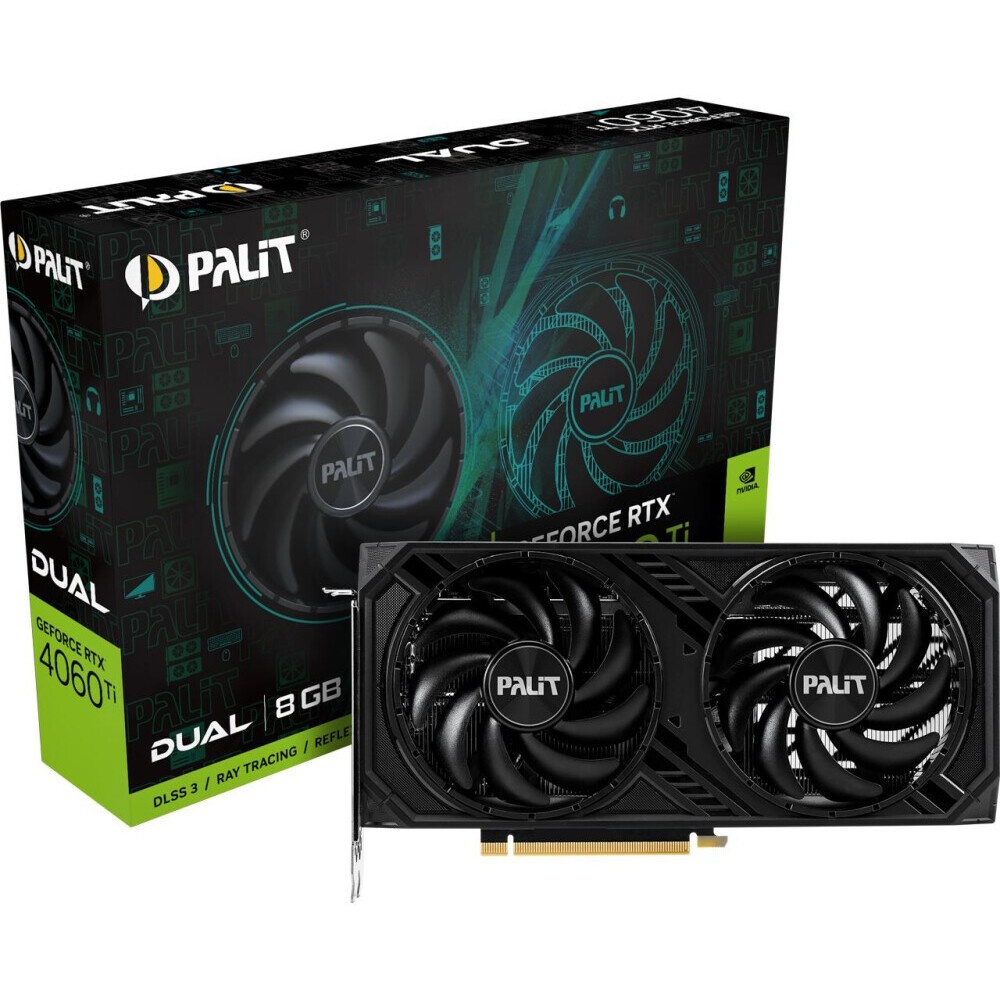 Видеокарта Palit RTX4060TI DUAL NVIDIA GeForce RTX 4060TI 8192Mb PCI-E 4.0 128 GDDR6 2310/9000 HDM R