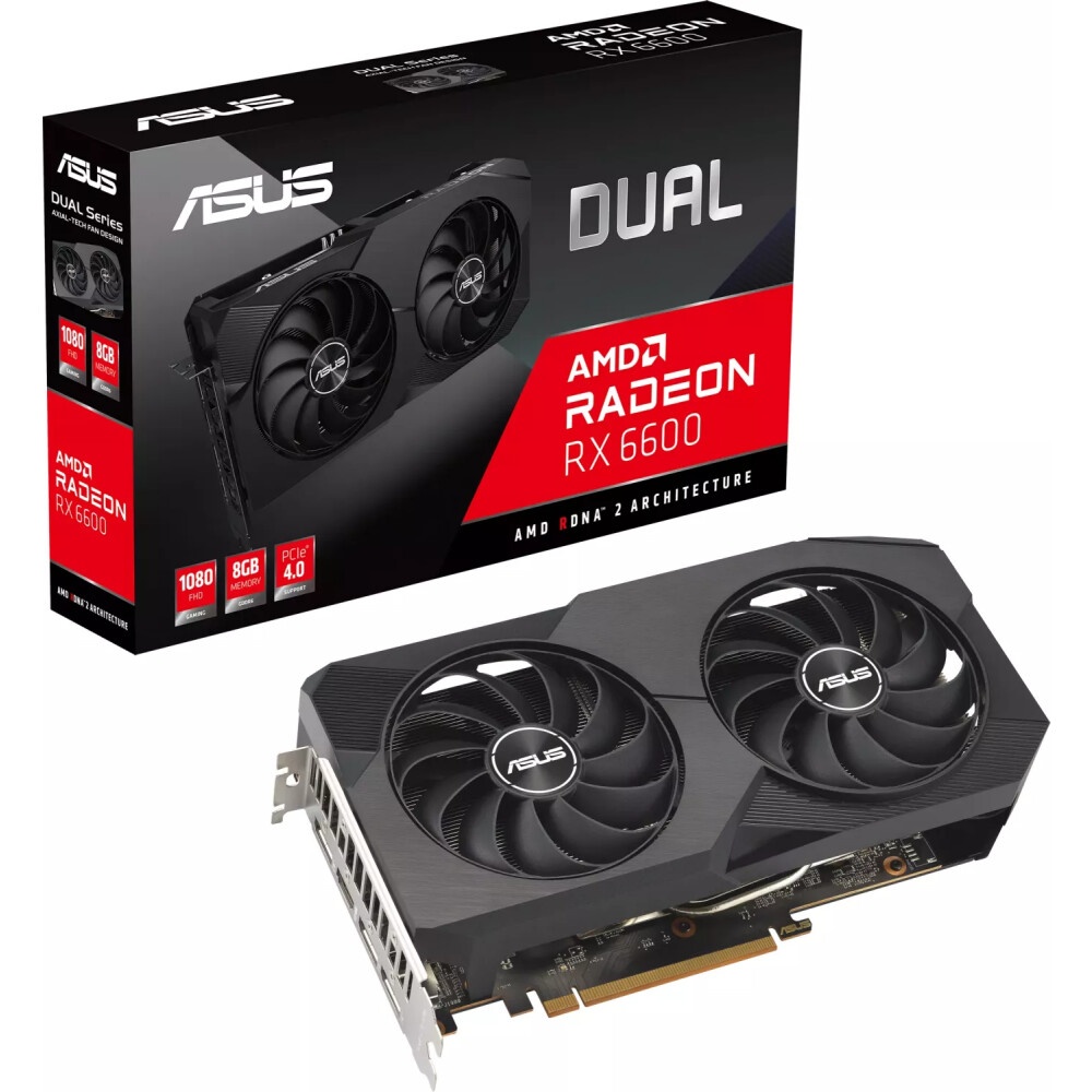 Видеокарта ASUS DUAL-RX6600-8G-V2 RX6600 8GB GDDR6,HDMI,3*DP
