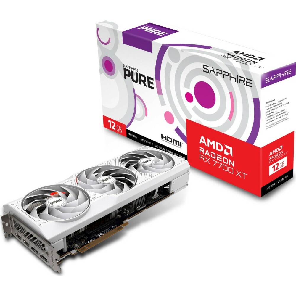Видеокарта Sapphire PCI-E 4.0 11335-03-20G PURE RX 7700 XT GAMING OC AMD Radeon RX 7700XT 12288Mb 19