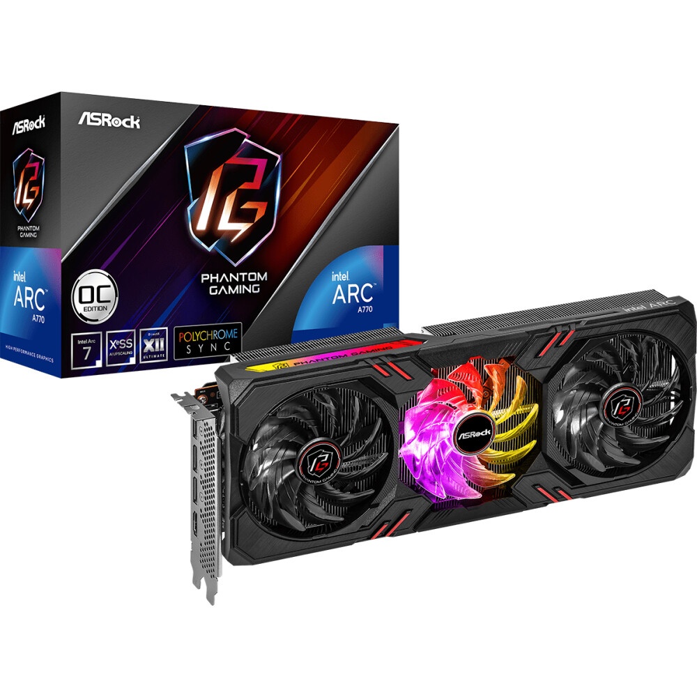 Видеокарта ASRock Intel Arc A770 Phantom Gaming D 8GB OC 256-bit GDDR6 HDMI DPx3 RTL