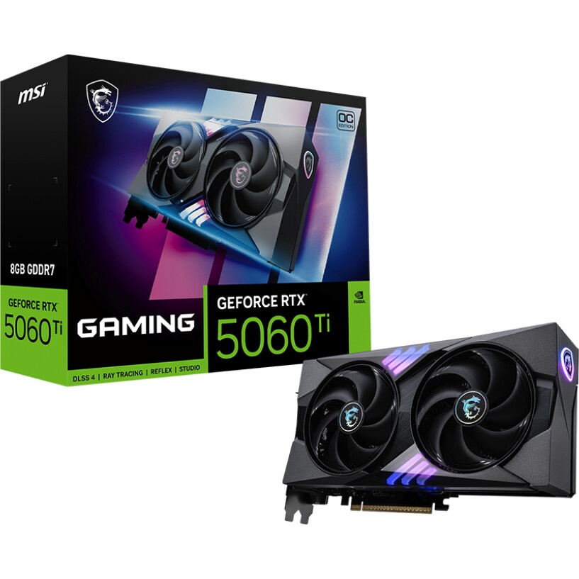 Видеокарта MSI PCI-E 5.0 RTX 5060 Ti 8G VENTUS 2X CLASSIC NVIDIA GeForce RTX 5060TI 8Gb 128bit GDDR7