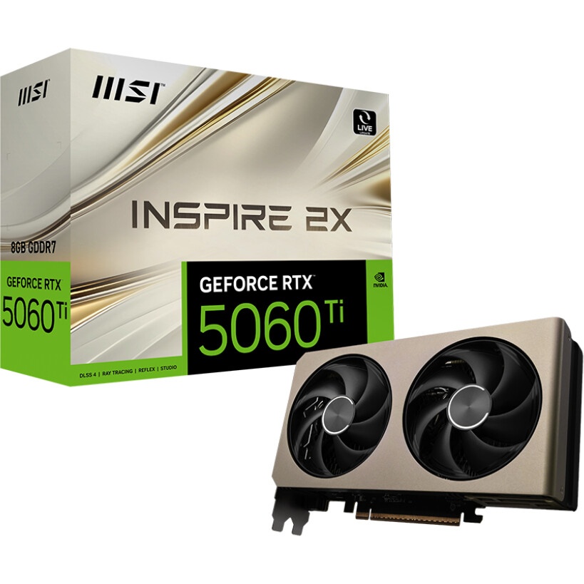 Видеокарта MSI PCI-E 5.0 RTX 5060 Ti 8G VENTUS 2X CLASSIC NVIDIA GeForce RTX 5060TI 8Gb 128bit GDDR7