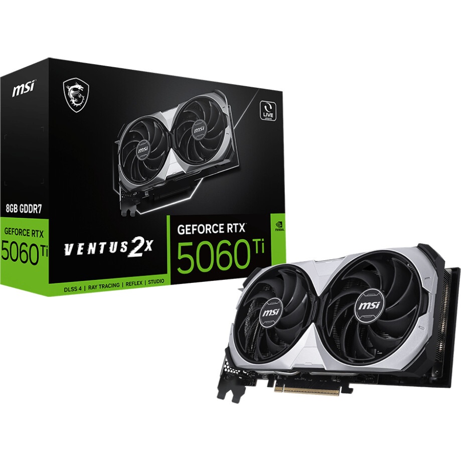 Видеокарта MSI PCI-E 5.0 RTX 5060 Ti 8G VENTUS 2X CLASSIC NVIDIA GeForce RTX 5060TI 8Gb 128bit GDDR7