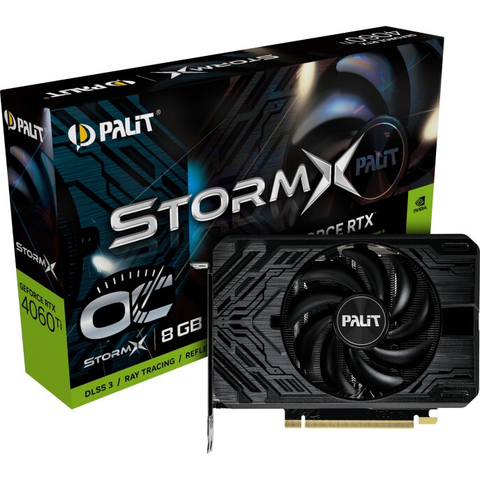 Видеокарта Palit RTX4060TI STORMX OC NVIDIA GeForce RTX 4060TI 8192Mb PCI-E 4.0 128 GDDR6 2670/9000
