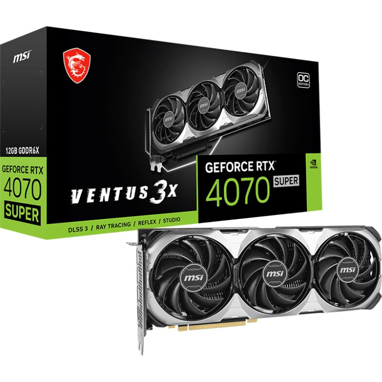 Видеокарта MSI RTX4070 SUPER 12G VENTUS 3X OC NV RTX4070 Super 12Gb PCI-E4.0 192bit GDDR6X 2610/21