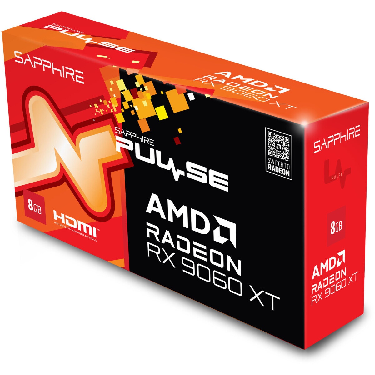 Видеокарта Sapphire RX9060XT PULSE 8GB GDDR6 128bit DP 2xHDMI 2FAN RTL