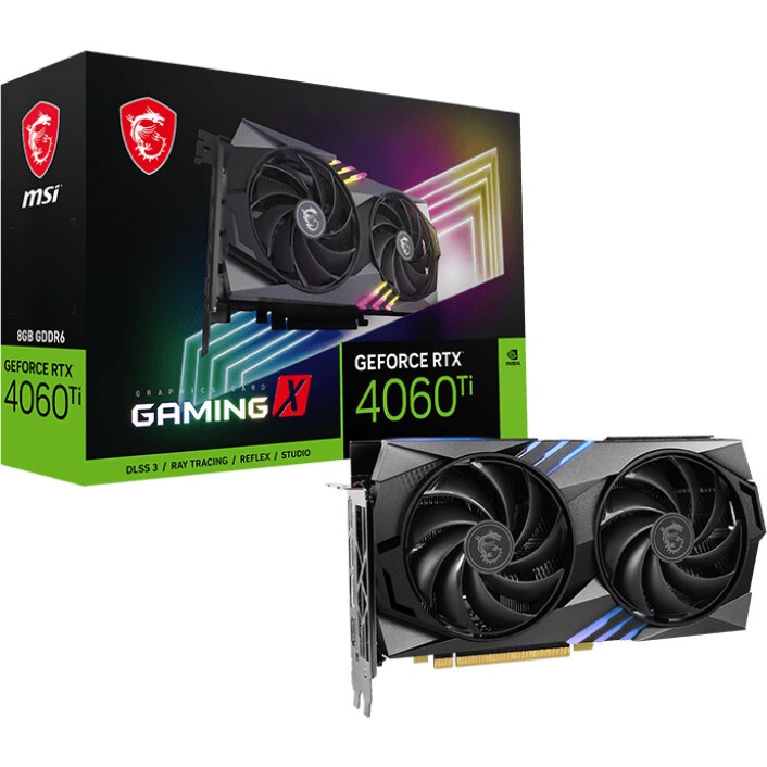 Видеокарта MSI RTX4060TI GAMING X 8G RTX 4060TI 8Gb 128bit GDDR6 2640/18000 HDMIx1 DPx3 HDCP Ret (60