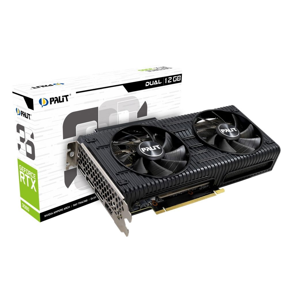 Видеокарта Palit PA-RTX3060 DUAL 12Gb LHR GDDR6 1320/15000 HDMIx1 DPx3 HDCP