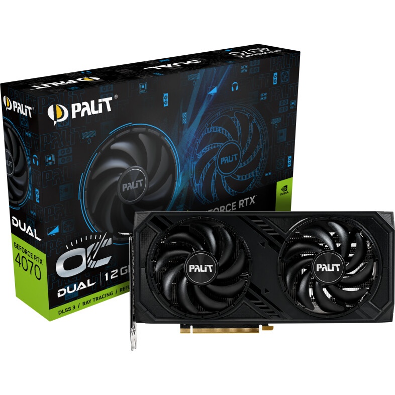 Видеокарта Palit PA-RTX4070 DUAL OC 12GB 12288Mb 192 GDDR6X 1920/21000 HDMIx1 DPx3 HDCP Ret