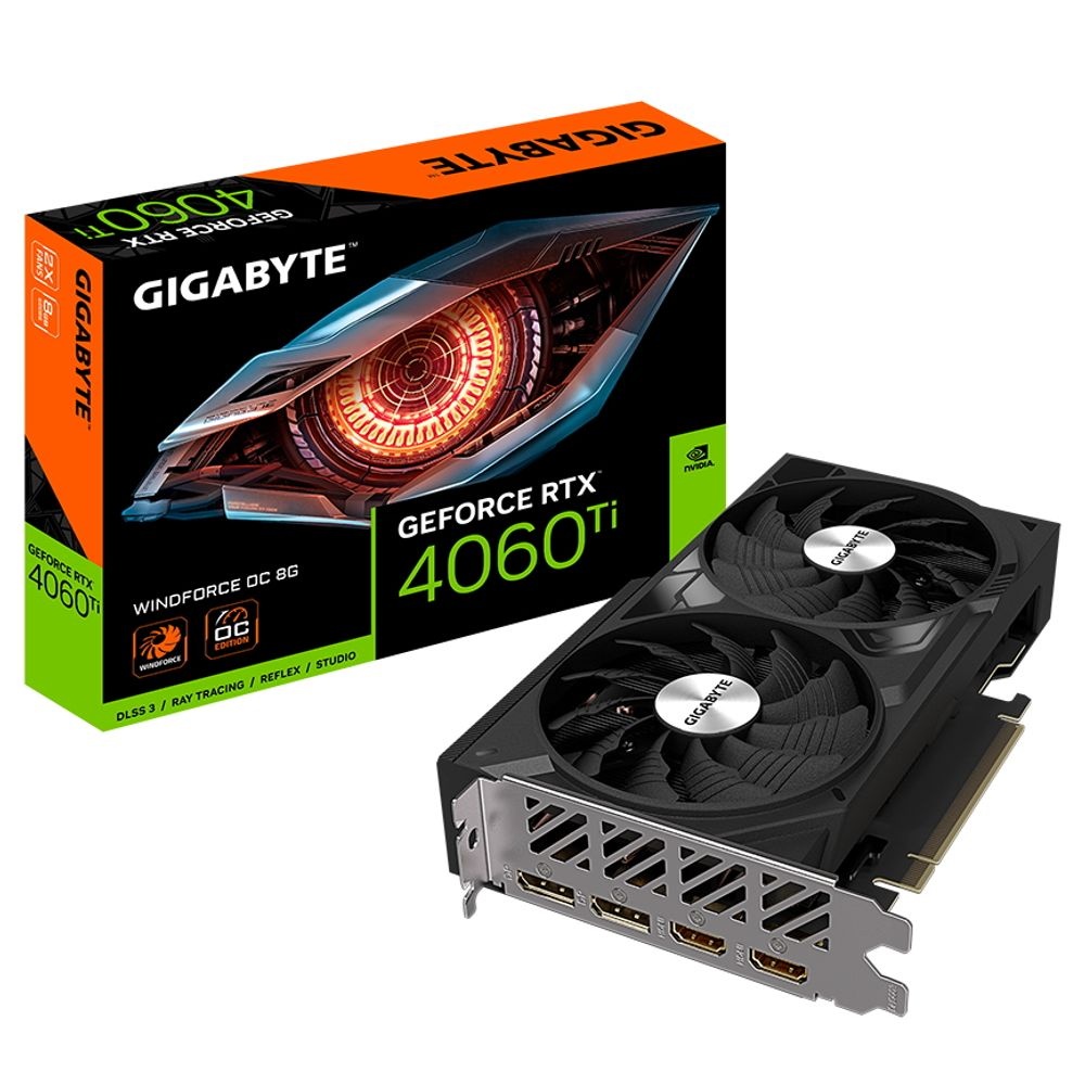 Видеокарта Gigabyte GV-N406TWF2OC-8GD RTX4060TI 8GB PCIE16 128bit/GDDR6/HDMIx2/DPx2/RTL