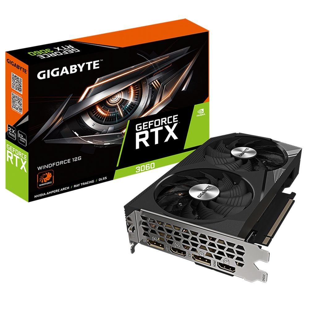 Видеокарта Gigabyte GV-N3060WF2-12GD NVIDIA GeForce RTX 3060 12Gb 192bit GDDR6 1792/15000 HDMIx2 DPx