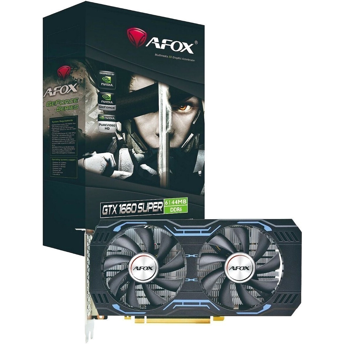 Видеокарта Afox GTX1660 SUPER 6GB GDDR6 192bit DVI DP HDMI 2FAN RTL