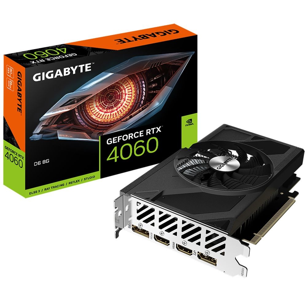 Видеокарта Gigabyte GV-N4060D6-8GD RTX4060 PCI-E 4.0 128bit GDDR6 2460/17000 HDMIx2 DPx2 HDCP Ret