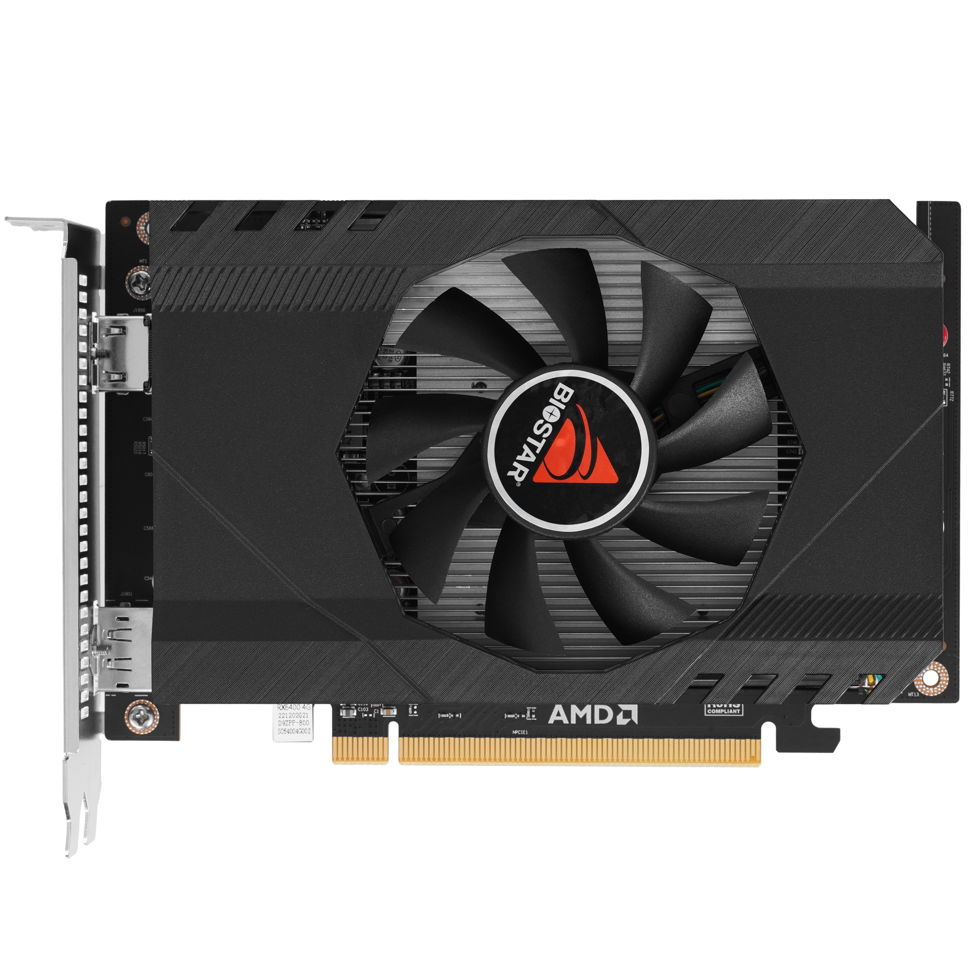 Видеокарта Biostar PCI-E 4.0 VA6406RA46 AMD Radeon RX 6400 4Gb 64bit GDDR6 1923/16000 HDMIx1 DPx1 HD