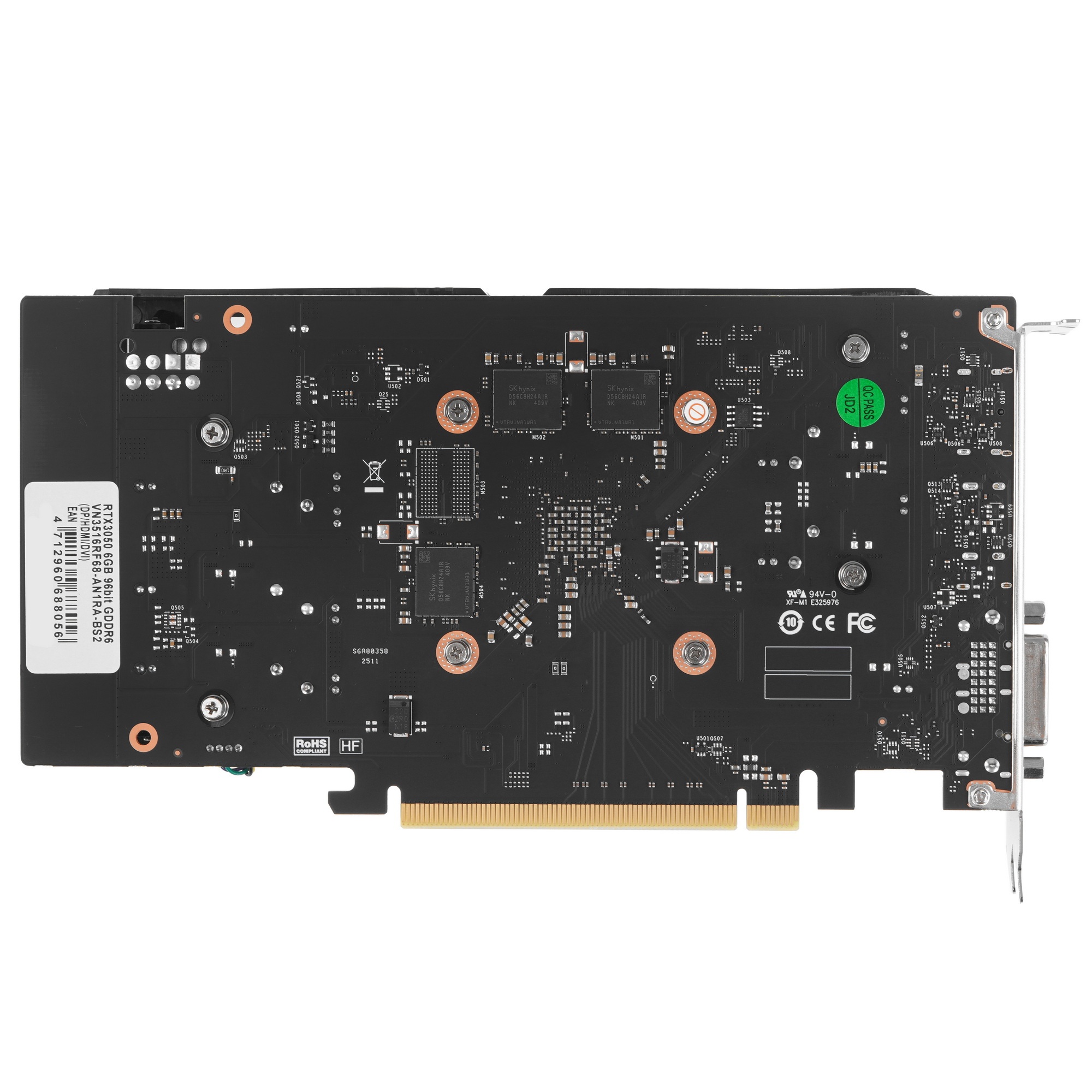Видеокарта Biostar PCI-E RTX3050-6G NVIDIA GeForce RTX 3050 6Gb 96bit GDDR6 1042/14000 HDMIx1 DPx3 H