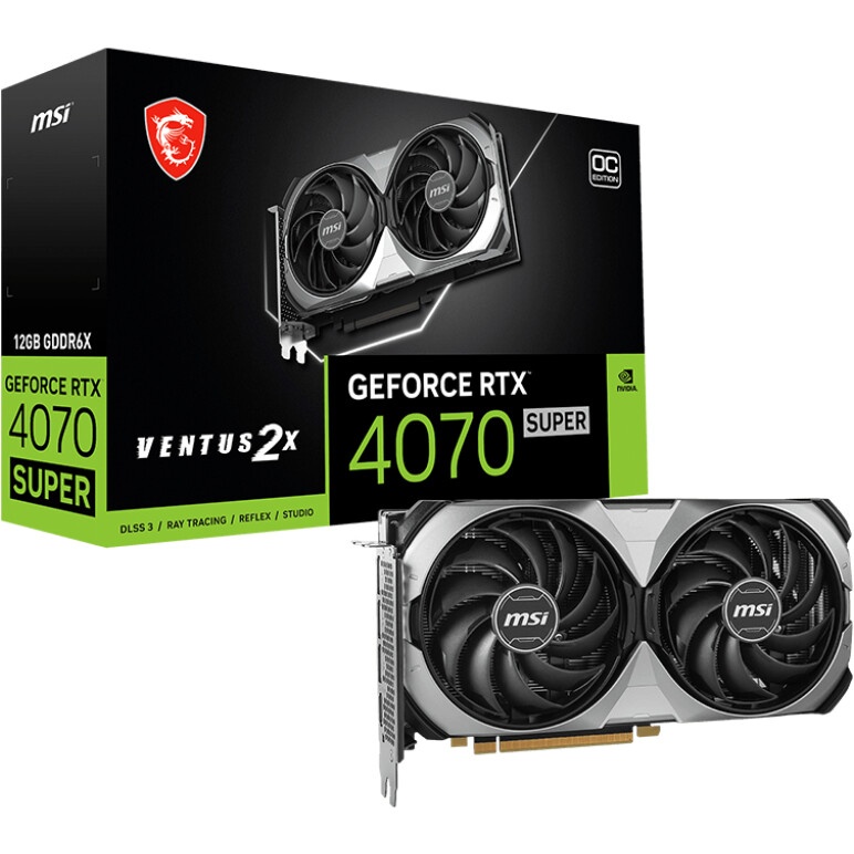 Видеокарта MSI RTX4070 SUPER 12G VENTUS 2X OC NV RTX4070 Super 12Gb PCI-E4.0 192bit GDDR6X 2610/21