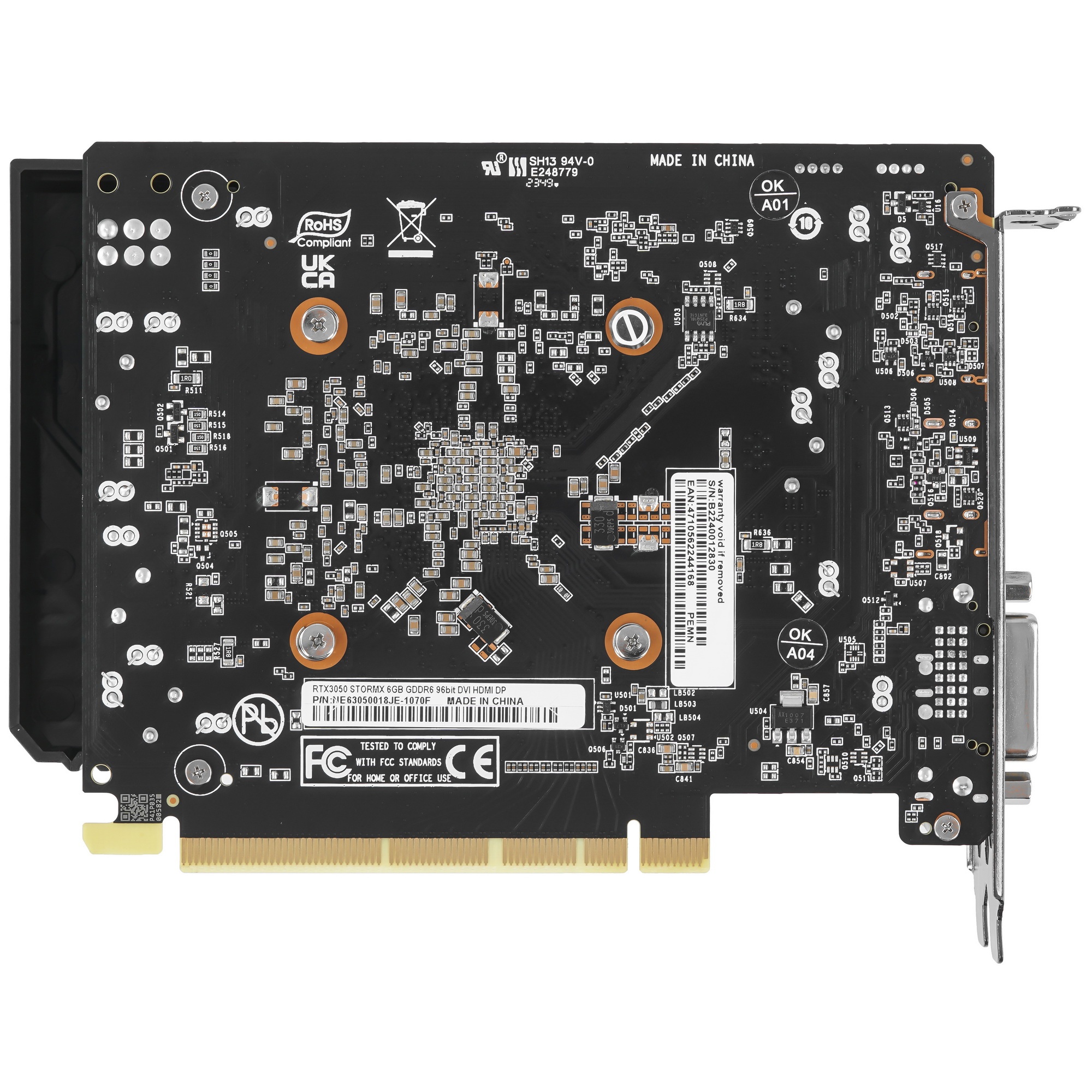 Видеокарта Palit RTX3050 STORMX 6Gb NVIDIA GeForce RTX 3050 6Gb PCI-E 4.0 96bit GDDR6 1042/14000 DVI