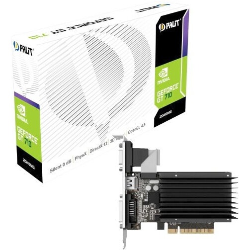 Видеокарта PALIT GeForce GT710 / 2GB DDR3 64bit / D-SUB, DVI-D, HDMI / PA-GT710-2GD3H / RTL