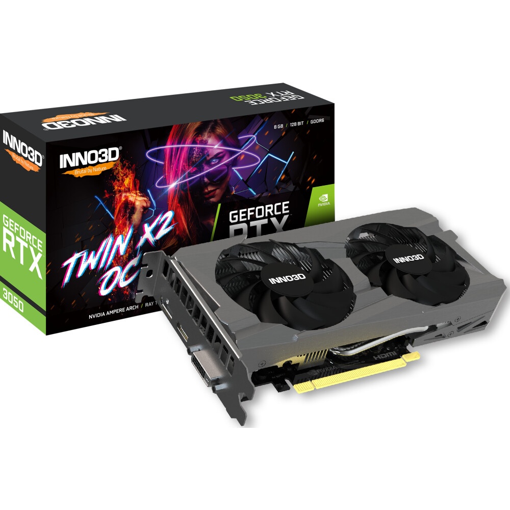 Видеокарта Zotac RTX3050 ECO 8GB GDDR6 128bit 3xDP HDMI 2FAN Medium Pack