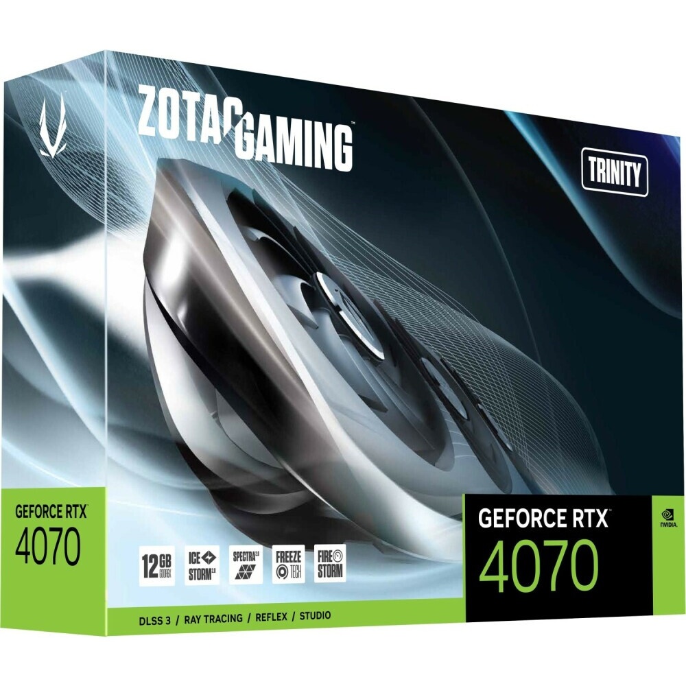 Видеокарта Zotac RTX4070 Trinity 12GB GDDR6X 192bit 3xDP HDMI 3FAN Premium Pack