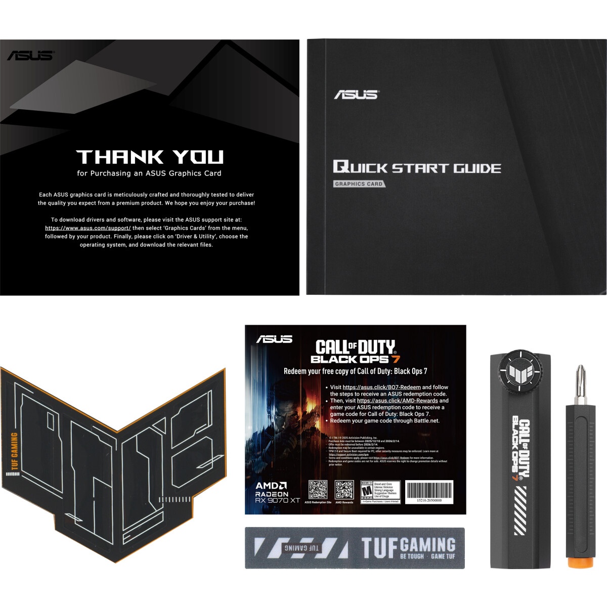 Видеокарта ASUS RX9070XT TUF GAMING COD BO7 SPECIAL EDITION OC 16GB GDDR6 256bit 3xDP HDMI 3FAN RTL