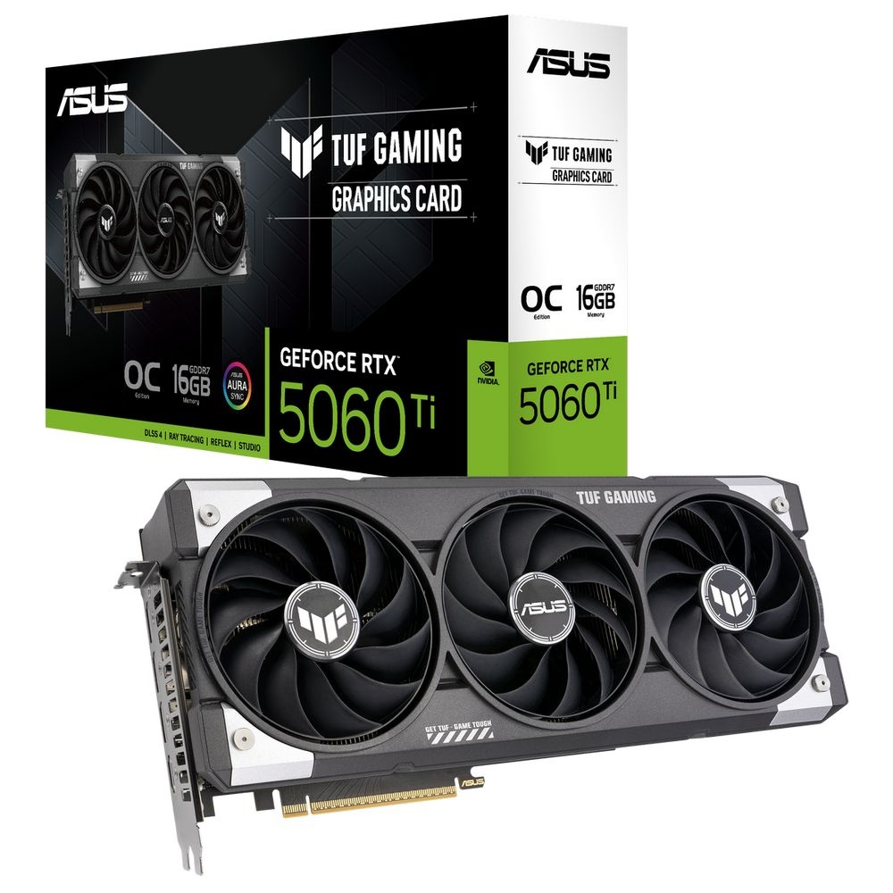 Видеокарта ASUS RTX5060Ti TUF GAMING OC 16GB GDDR7 128bit 3xDP HDMI 3FAN RTL [TUF-RTX5060TI-O16G-GAM