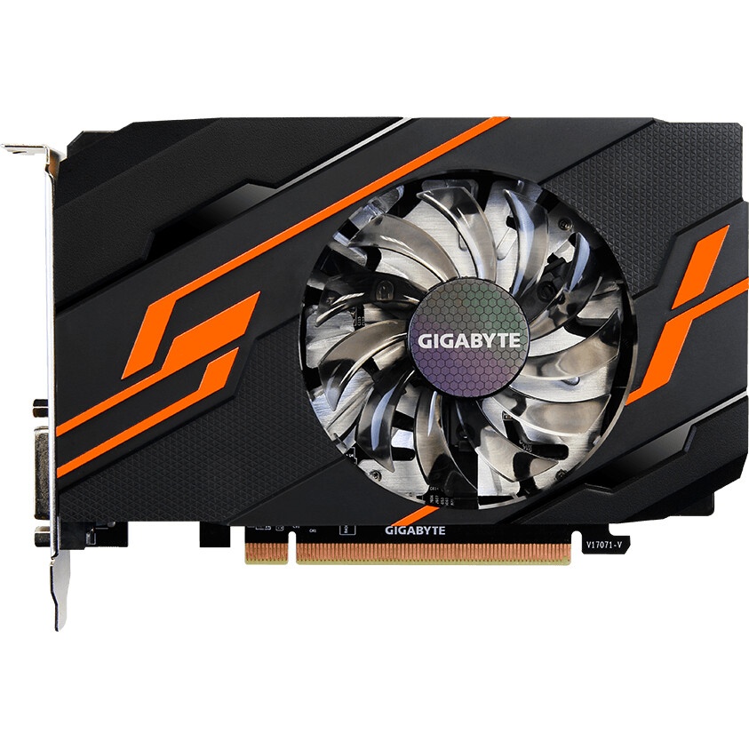 Видеокарта GIGABYTE GV-N1030OC-2GI PCI-E 3.0 2 ГБ GDDR5, 64 бит, DVI-D, HDMI, GPU 1265 МГц