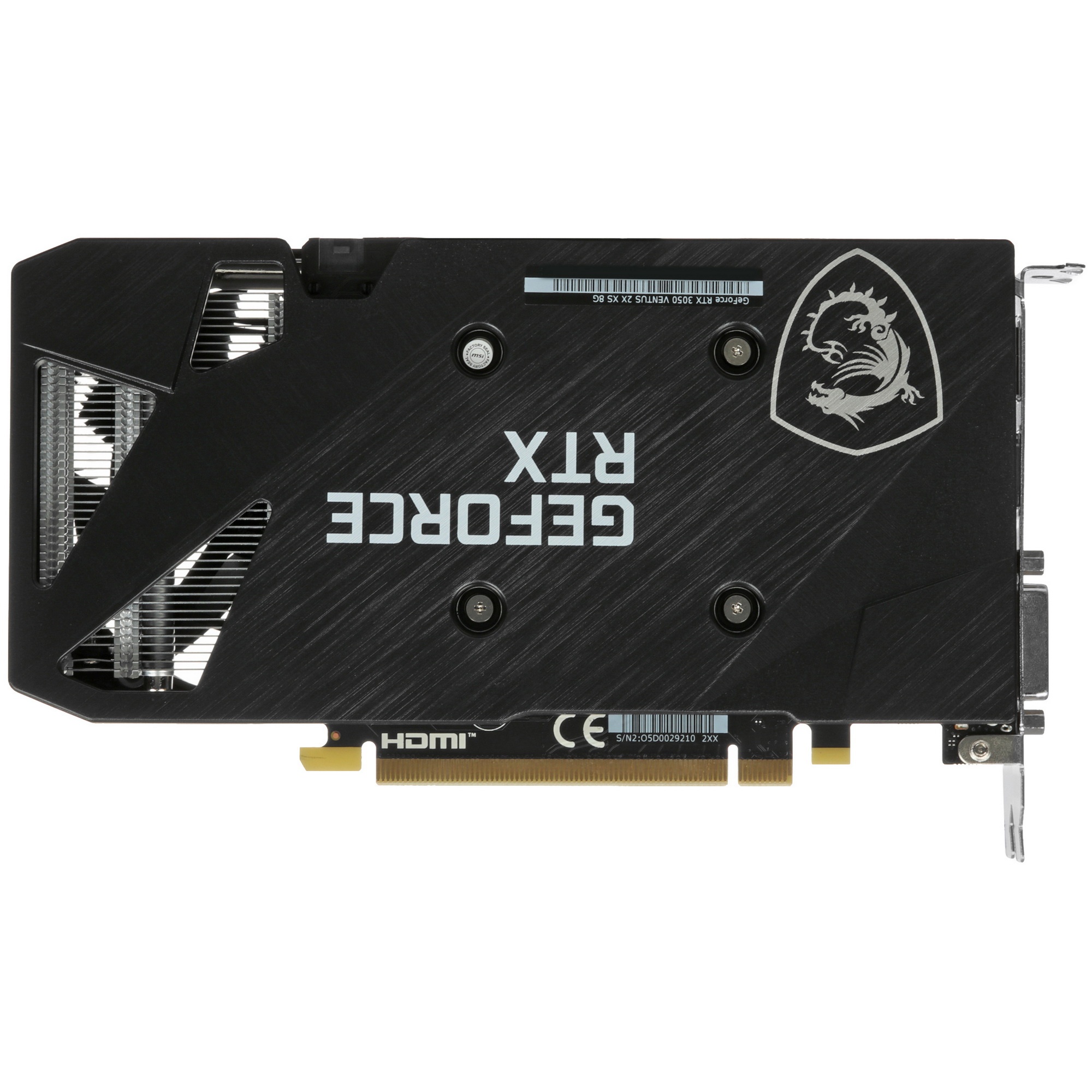 Видеокарта MSI RTX3050 VENTUS 2X XS 8GB GDDR6 128-bit DP HDMI DL-DVI-D 2FAN RTL
