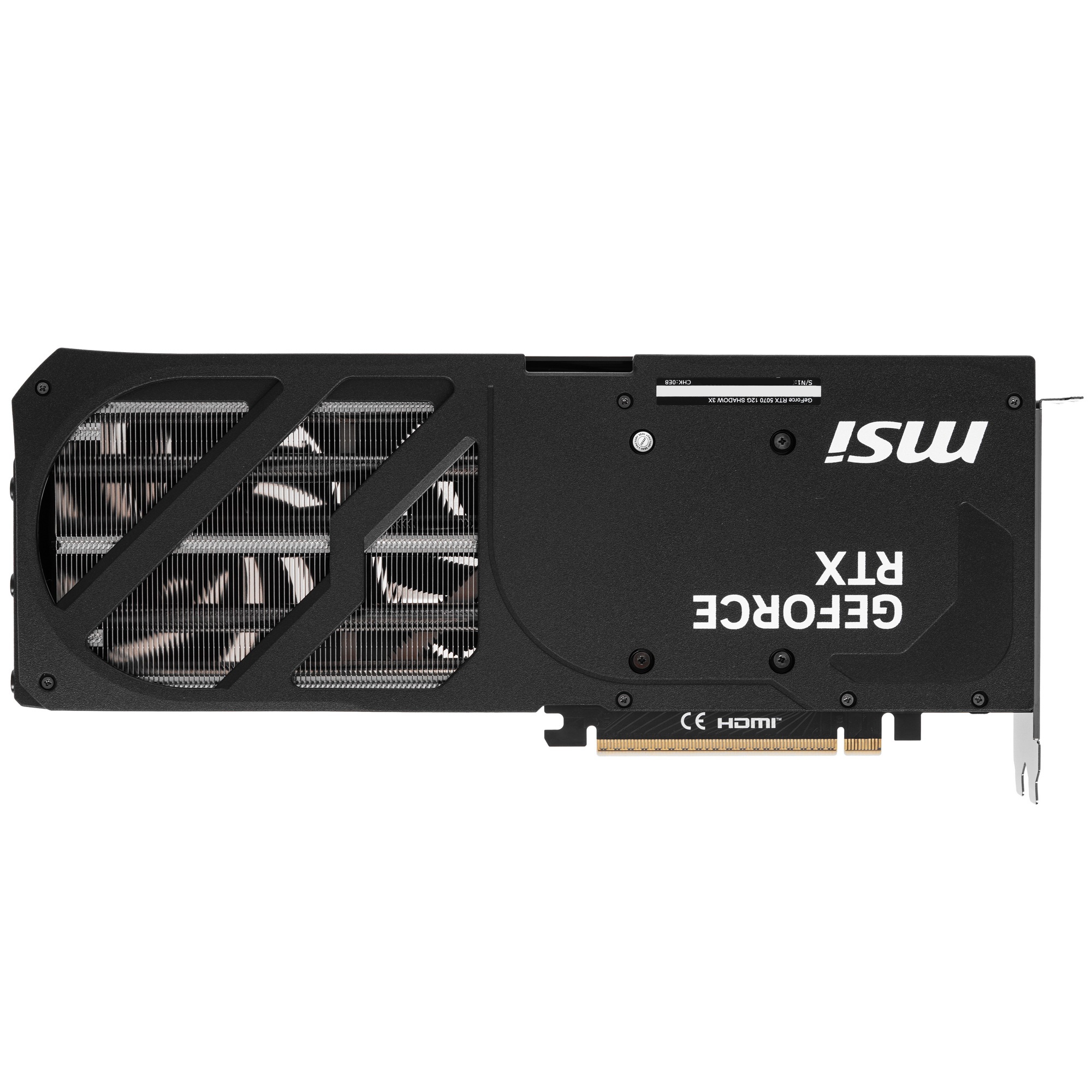 Видеокарта MSI PCI-E 5.0 RTX 5070 12G SHADOW 3X NVIDIA GeForce RTX 5070 12Gb 192bit GDDR7 2542/28000