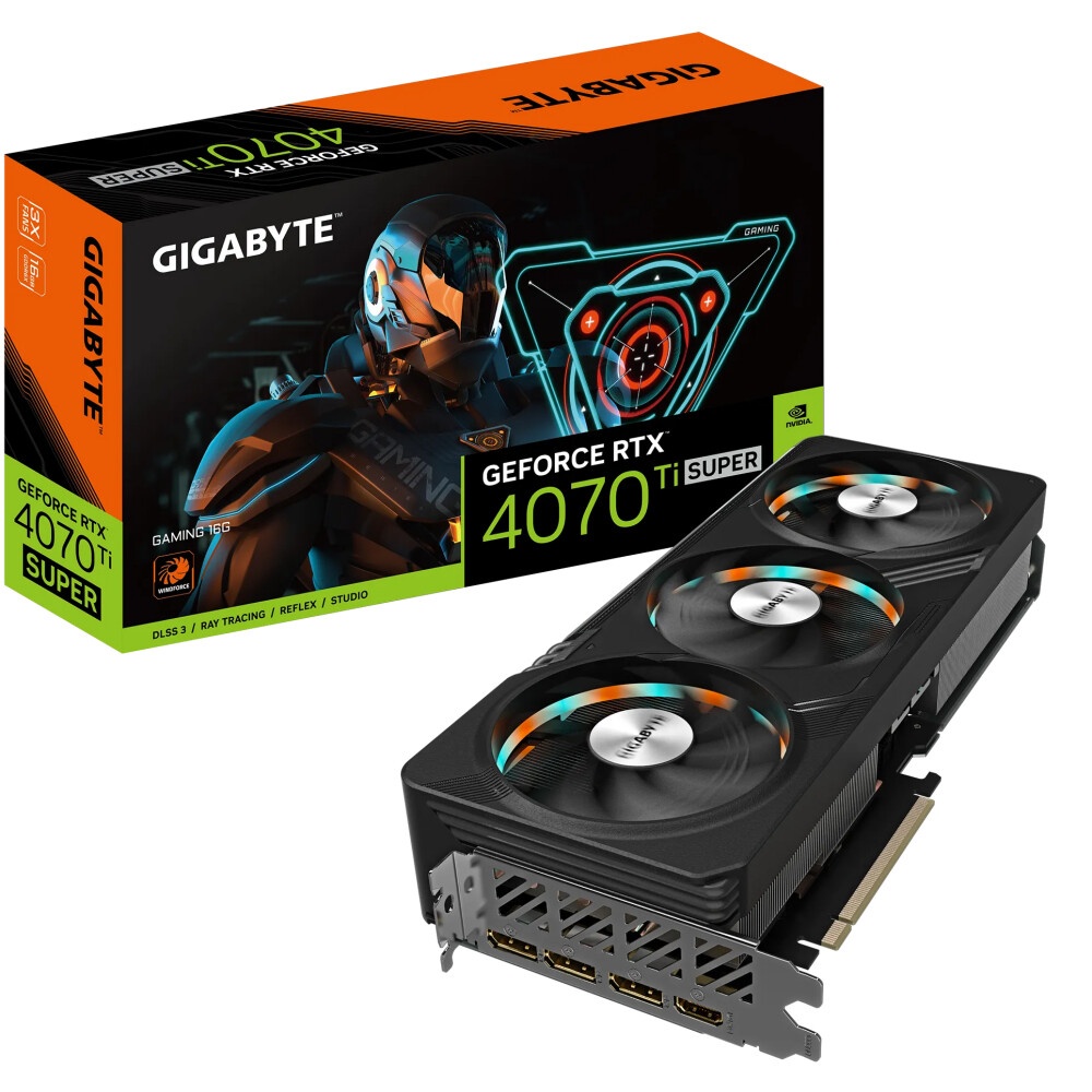 Видеокарта Gigabyte GV-N407TSGAMING-16GD RTX4070Ti SUPER GAMING 16GB GDDR6X 256bit 3xDP HDMI 3FAN RT
