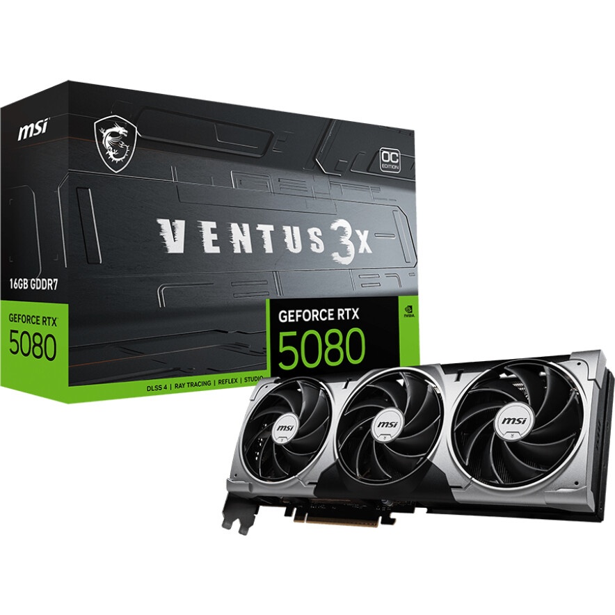 Видеокарта MSI PCI-E 5.0 RTX 5080 16G VANGUARD OC NVIDIA GeForce RTX 5080 16Gb 256bit GDDR7 2700/300