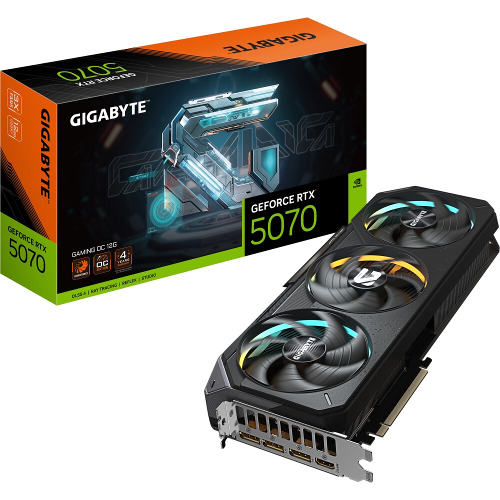 Видеокарта Gigabyte RTX5070 AERO 12GB GDDR7 192bit 3xDP HDMI 3FAN RTL