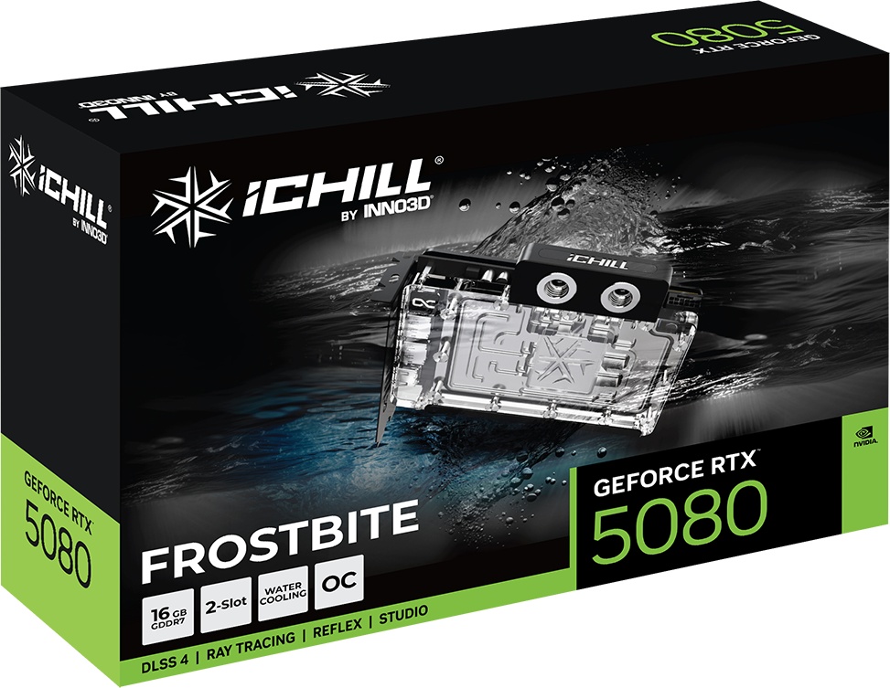 Видеокарта INNO3D RTX5080 ICHILL FROSTBITE 16GB GDDR7 256bit 3xDP HDMI 3FAN RTL