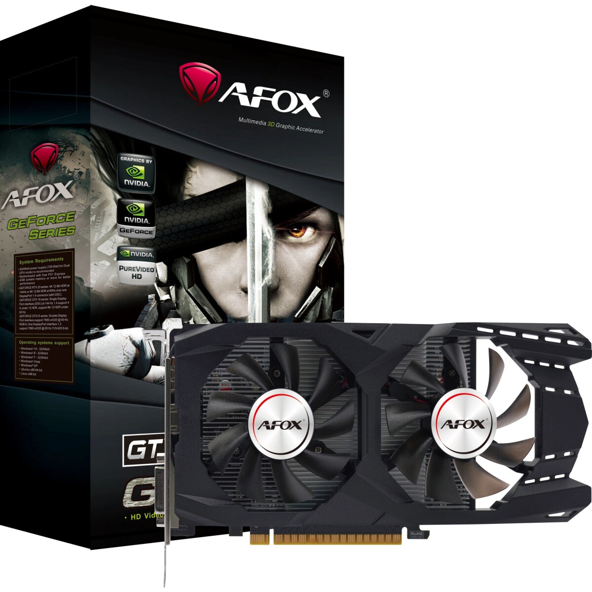 Видеокарта AFOX PCIE16 GTX1050TI 4GB AF1050TI-4096D5H5-V8
